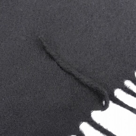 Hermes 90's Vintage Signature Embroidery 100% Cashmere Fringe Shawl Blanket - Picture 3 of 6